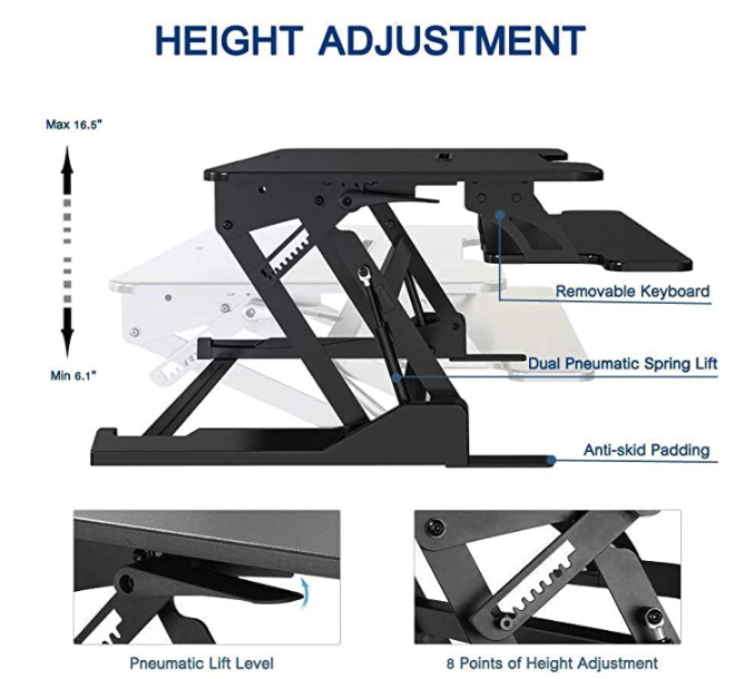 Height Adjustments for Desktop Standing Desk