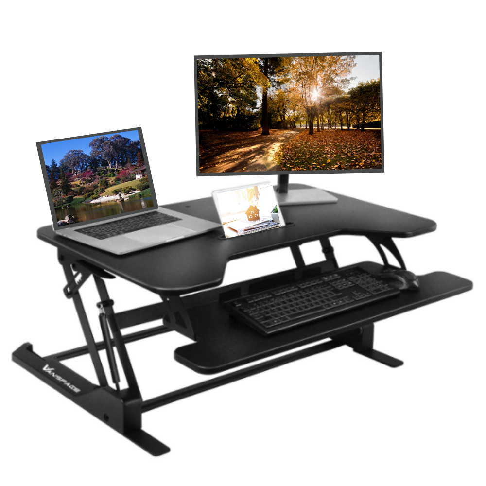 CastleGoods™ Adjustable Desktop Converter Standing Desk, Stand Up Computer Desk & Workstation