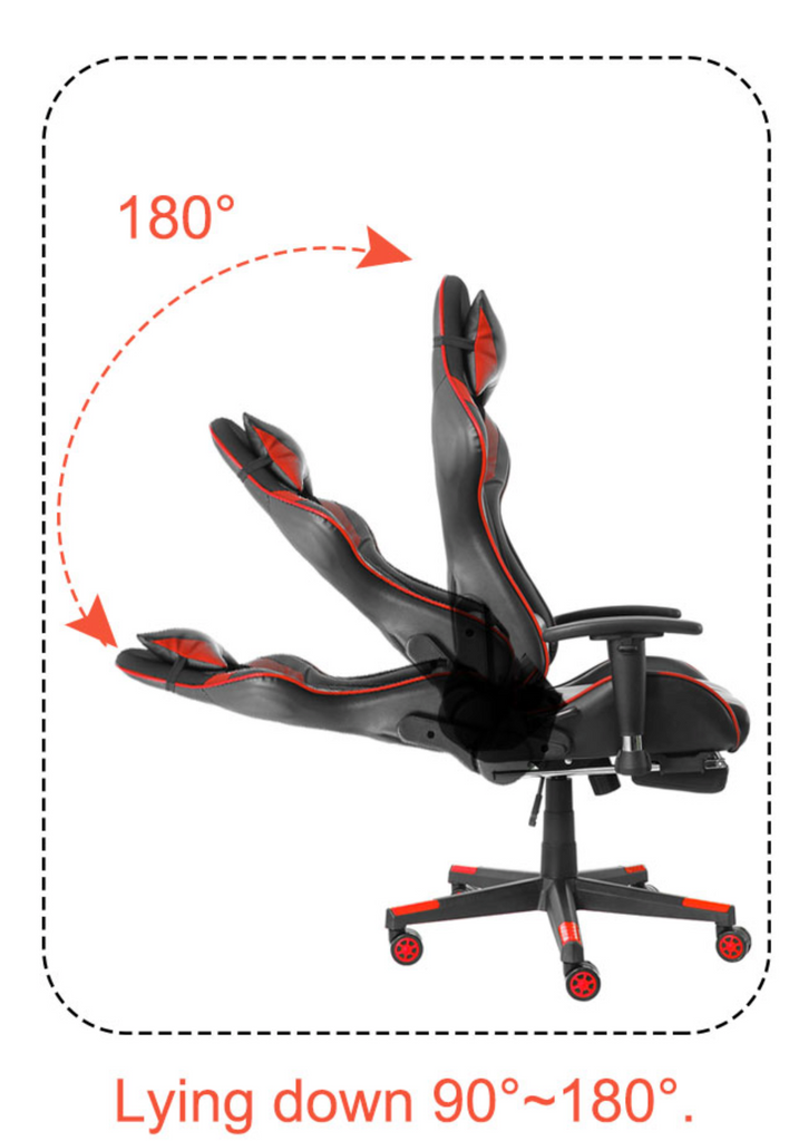 CastleGoods™ Gaming Chair Desk Computer Ergonomic Office Home Racing Chair Desk with Adjustable Armrests High-Back PU Leather Laptop Desk Chair with Footrest