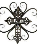 CastleGoods™ Decorative Metal Cross Scrollwork Wall Plaque - Large Iron Scroll Art Decor