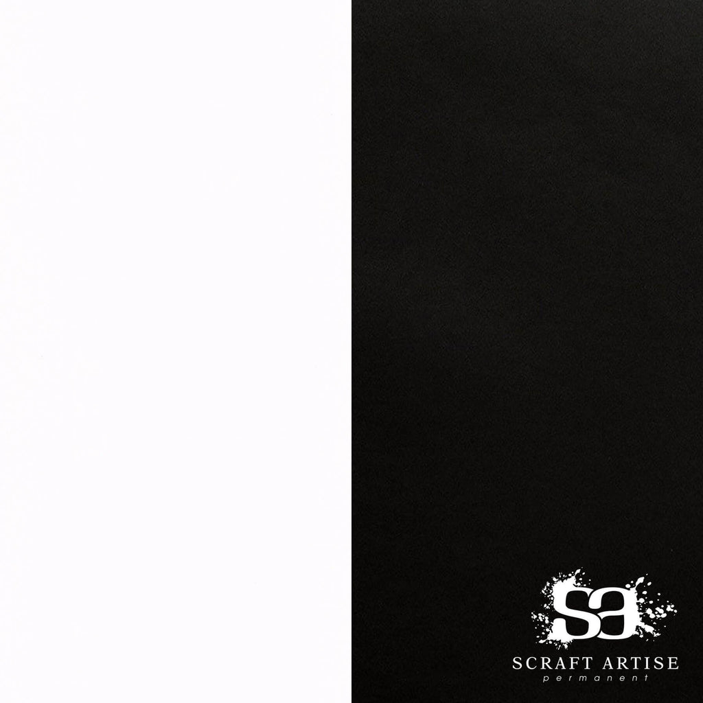 Solid color black and white permanent vinyl sheet with Scraft Artise logo