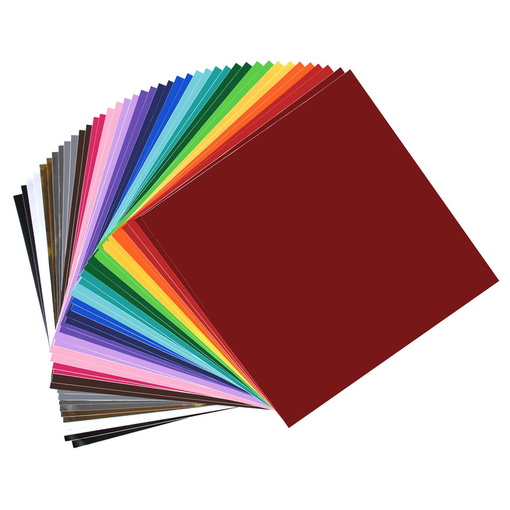 Scraft Artise Multi-Color Permanent Adhesive Craft Vinyl 12 x 12 Sheets - 40 Pack